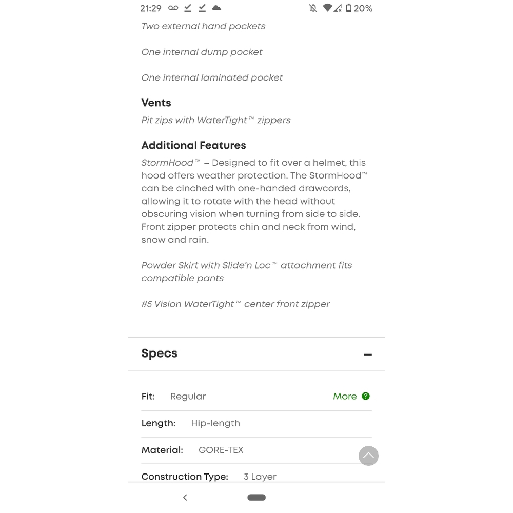 Arc'teryx Scimitar Ski Jacket (Shashka/Sentinel) - Picture 6 of 13